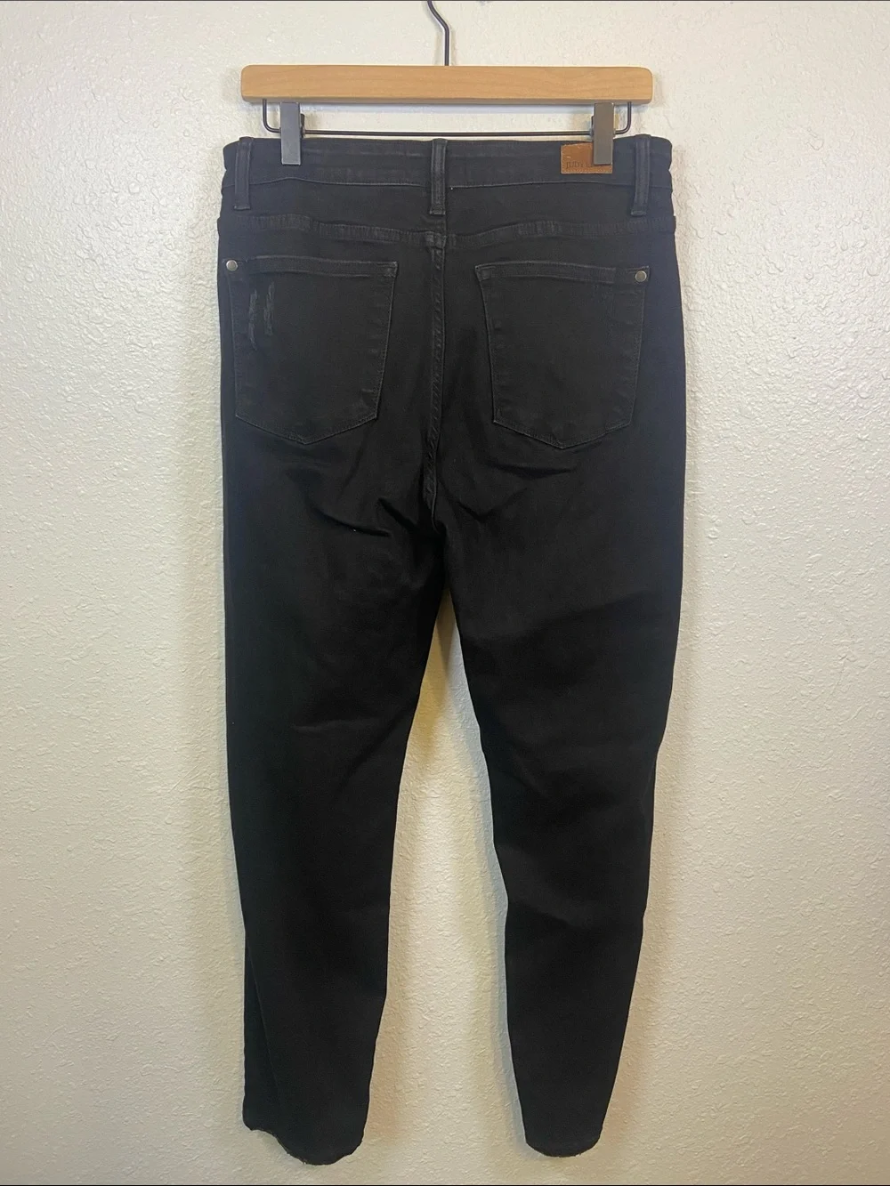 Judy Blue Black Slasher Distressed Boyfriend Fit Jeans Size 11 / 30